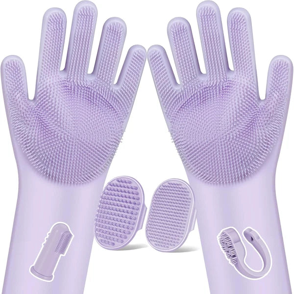 6PCS Pet Grooming Kit | Dog Washing Gloves | Dog Bath Brush | Dog Bath Gloves |