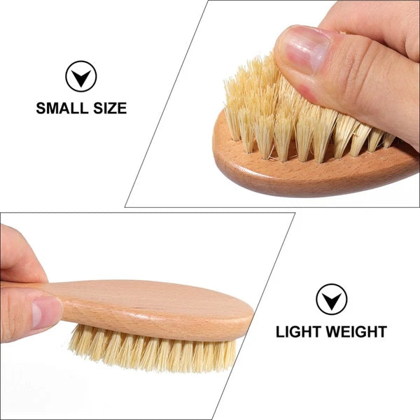 Beech Sisal Body Care Brush Shower Bath Scrubber with Comfortable Handle