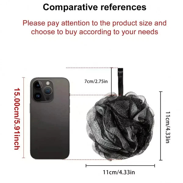 3PCS Exfoliating Flower Scrubber Body Brush Mesh Ball Puff Sponge Bath Shower UK