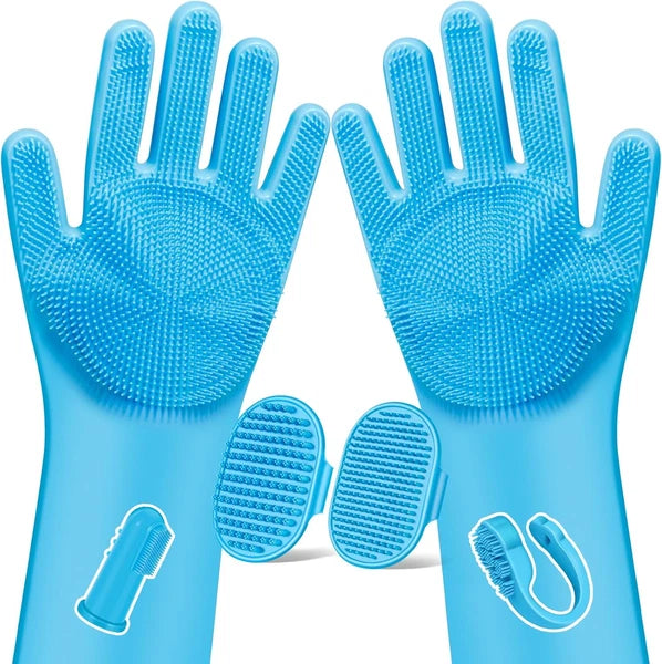 6PCS Pet Grooming Kit | Dog Washing Gloves | Dog Bath Brush | Dog Bath Gloves |