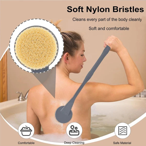 20.5" Long Handle Back Scrubber Bath Brush for Shower Deep Cleaning