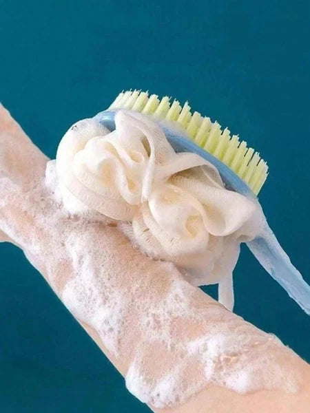 2 in 1 Handle Shower Bath Body Brush With Soft Bristles Back Massage Scrubber