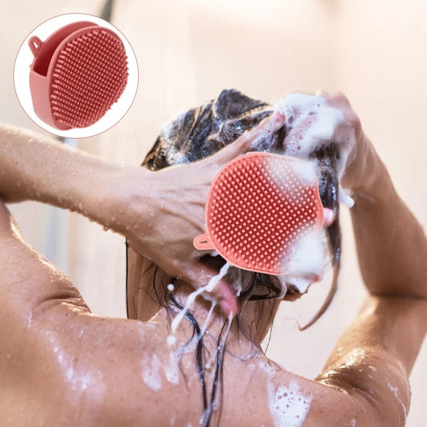 Bath Brush Man Newborn Shower Scrubber for -sided Silicone Cleaning