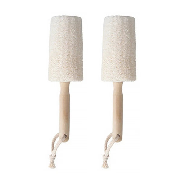 2Pcs Natural Loofah Bath Body Brush for Gentle Exfoliation and Scrubbing
