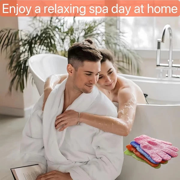 12 Pcs Shower Exfoliating Gloves Hand Exfoliating Bath Glove Body Scrubber Spa