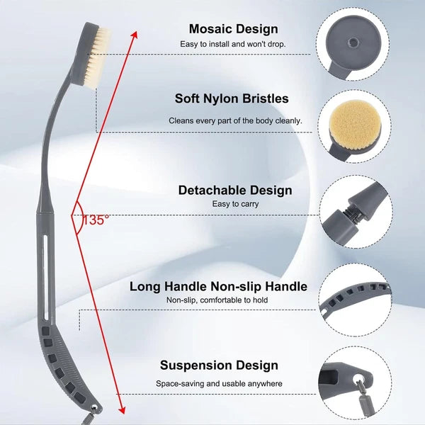 Back Scrubber for Shower,20.5" Bath Brush Long Handle for Shower for Deep Cle...