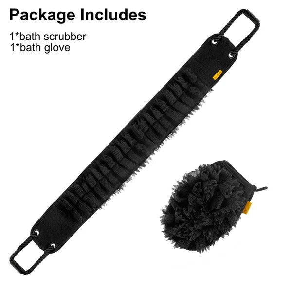 2pcs Exfoliating Back Scrubber 36" Double-Sided Body Scrub Towel Bath Exfoliator