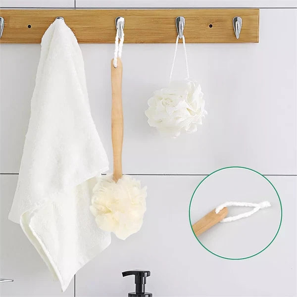 3 PCS 14" Long Handle Bath Sponge Brush Back Body Skin Shower Washing Scrubber
