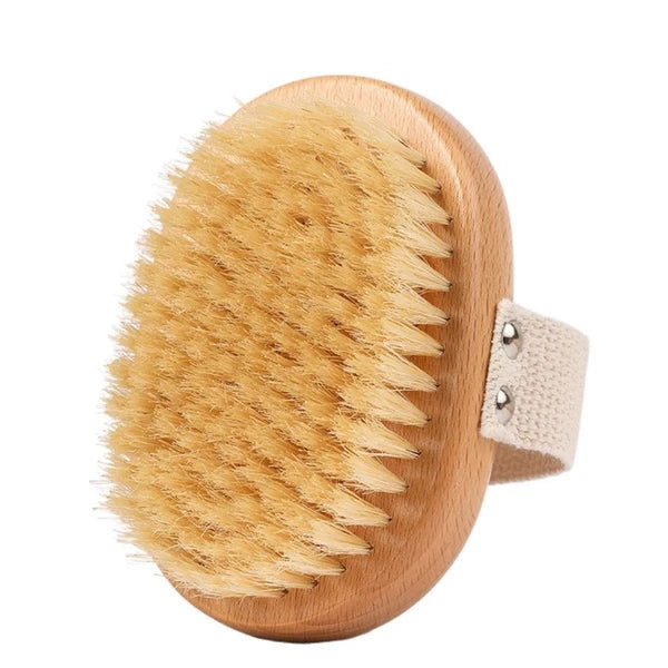 Anti-slip Bamboo Bath Brush Soft Hair Scrubbing Brush  Home