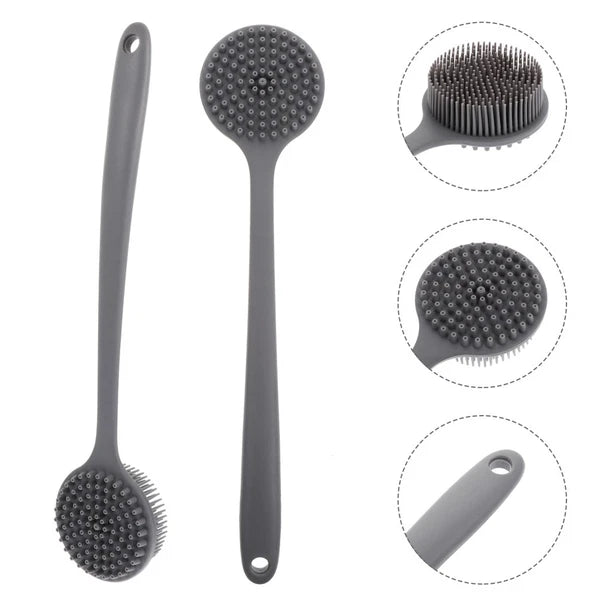 Bath Brush Silicone Body Scrubber, Elderly Back Exfoliating