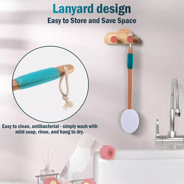 17.5" Long Handle Lotion Applicator Brush for Your Back Fits Tanning Skin Cream