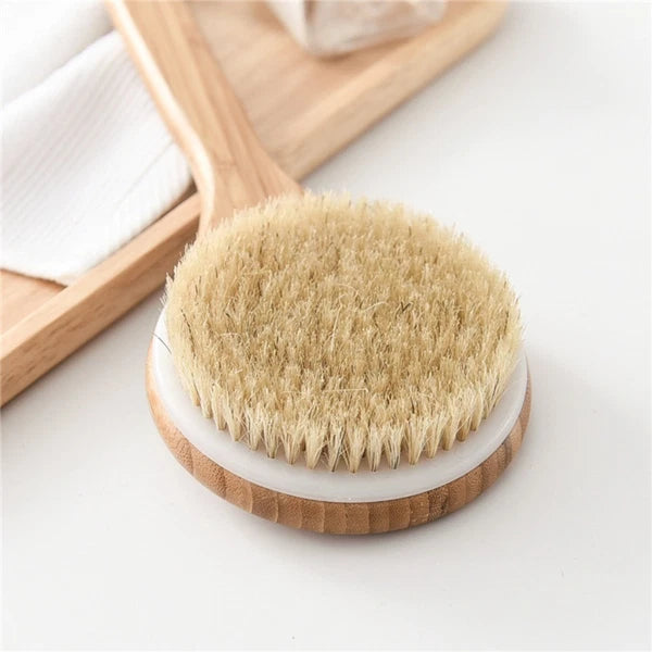 Anti-slip Bamboo Bath Brush Soft Hair Scrubbing Brush  Home