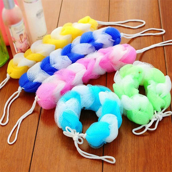 Back Scrubber Bath Shower Mesh Sponge Exfoliating Body Nylon Brush Random