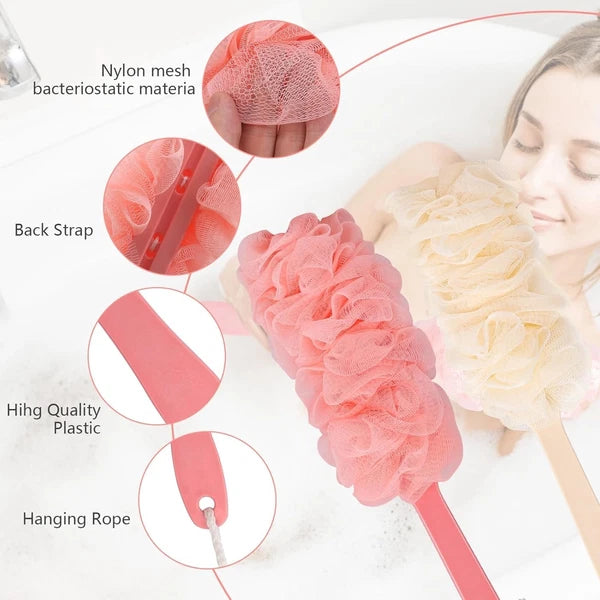 2Pack Back Scrubber for Shower Loofah with Long Handle, Shower Brush for Body...