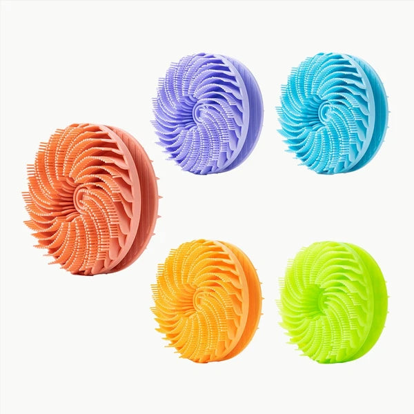 5pcs  Silicone shower brush, body cleaning brush, household head massage brush