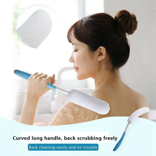Back Shower Brush Easy-To-Reach Body Brush with Non-Slip Handle Long Curved NEW