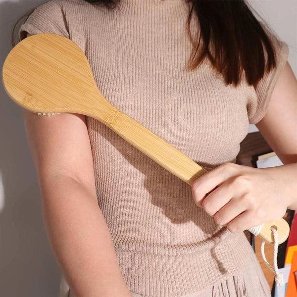 Anti-slip Bamboo Bath Brush Soft Hair Scrubbing Brush  Home
