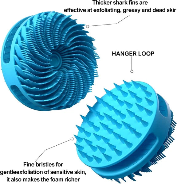 2 in 1 Silicone Body Shower Scrubber  Wash  Exfoliator Brush Scalp Massager USA