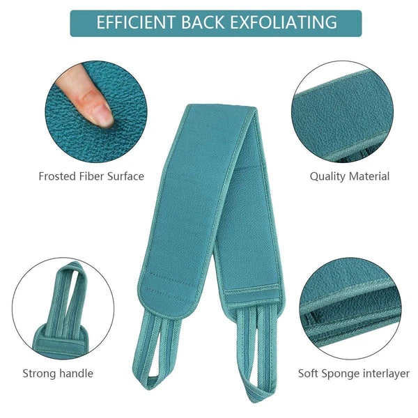 3pcs/set Back Scrubber Bath Shower Strap Spa Skin Brush Sponge Body Exfoliating