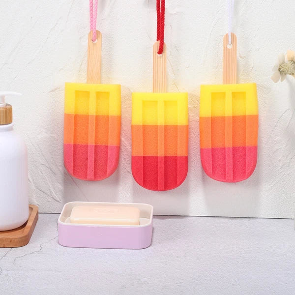 3 Pcs Bath Sponge Brush Shower Scrubber for Body Newborn Bathing