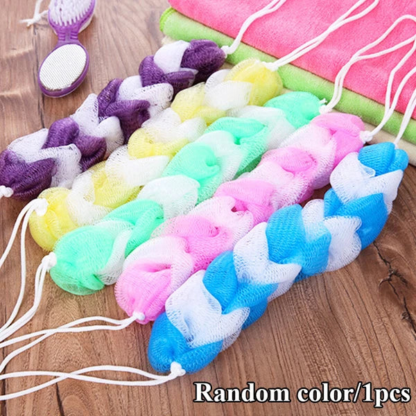 Back Scrubber Bath Shower Mesh Sponge Exfoliating Body Nylon Brush Random