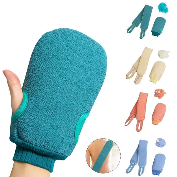 3pcs/set Back Scrubber Bath Shower Strap Spa Skin Brush Sponge Body Exfoliating