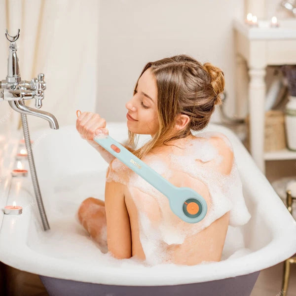 2pcs Long Handle Bath Body Brush, Exfoliating Back Scrubber with Soap Dispenser