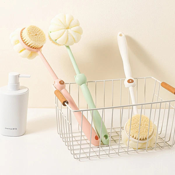 3PCS Long Handle Bath Body Brush Soft Back Shower Exfoliating Scrubber Massager