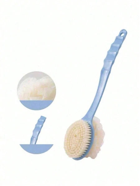 2 in 1 Handle Shower Bath Body Brush With Soft Bristles Back Massage Scrubber