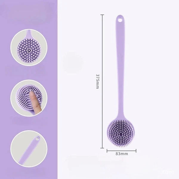 Back Scrubber Scrub Long Handle Shower Body Bath Brush Silicone Massage Brush