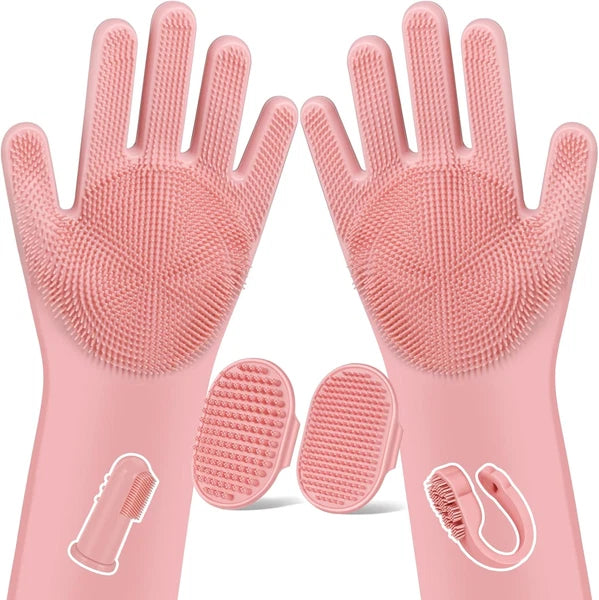 6PCS Pet Grooming Kit | Dog Washing Gloves | Dog Bath Brush | Dog Bath Gloves |