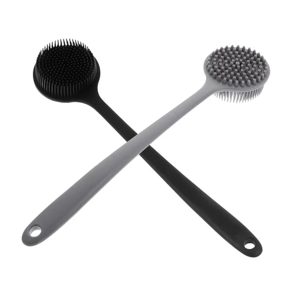 2 Pcs Bath Brush Man Silicone Body Scrubber Shower Exfoliating Back