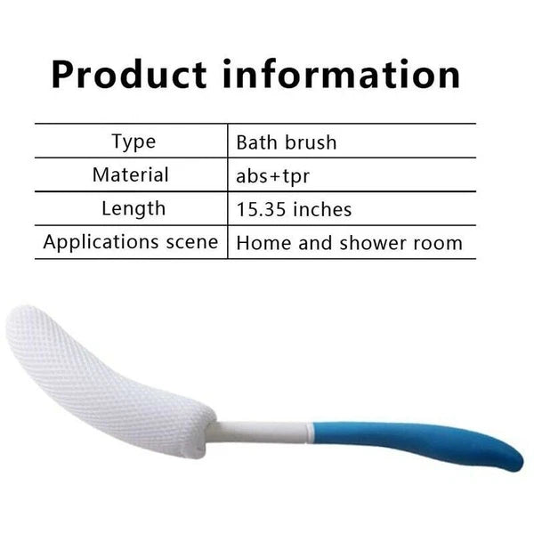 Back Shower Brush Easy-To-Reach Body Brush with Non-Slip Handle Long Curved NEW