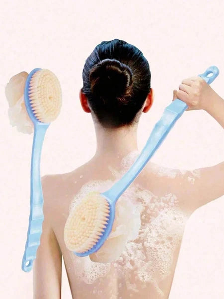 2 in 1 Handle Shower Bath Body Brush With Soft Bristles Back Massage Scrubber