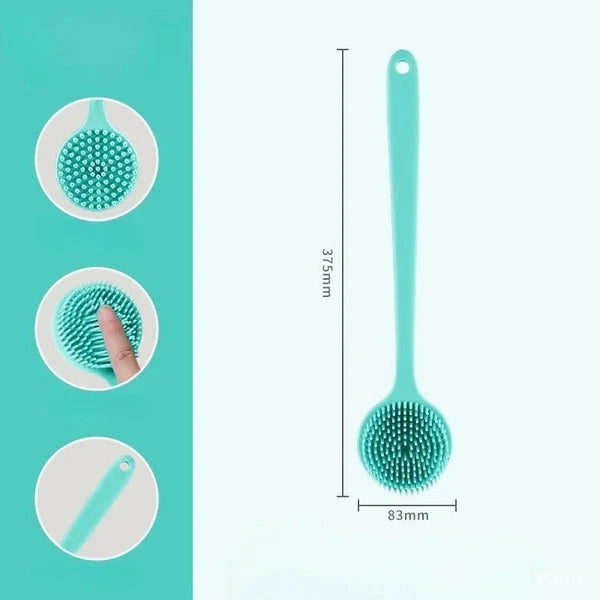 Back Scrubber Scrub Long Handle Shower Body Bath Brush Silicone Massage Brush