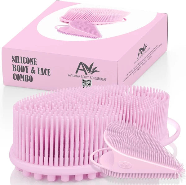 Avilana Silicone Body Scrubber – Gentle Shower Brush & Loofah Alternative- Food