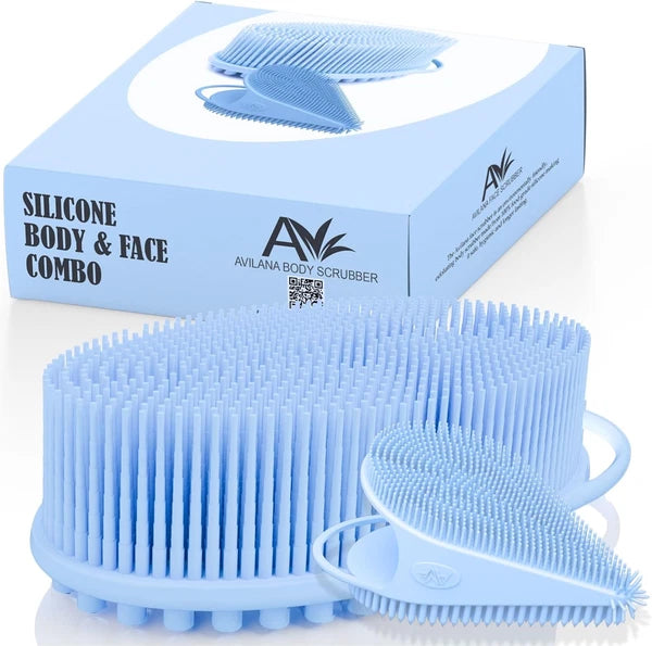 Avilana Silicone Body Scrubber – Gentle Shower Brush & Loofah Alternative- Food