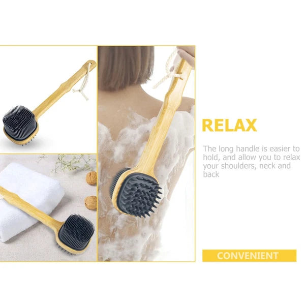 Bath Brush Silicone Shower Miss Man Long Handle Back Scrubber for Body