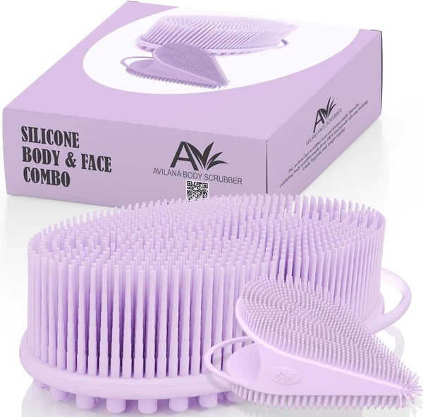 Avilana Silicone Body Scrubber – Gentle Shower Brush & Loofah Alternative- Food