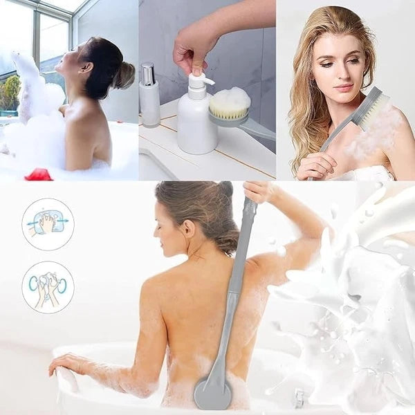 Back Brush Long Handle for Shower,Back Bath Brush for Shower Back Scrubber 20.5”