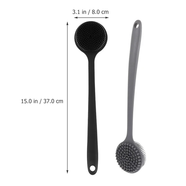 2 Pcs Bath Brush Man Silicone Body Scrubber Shower Exfoliating Back