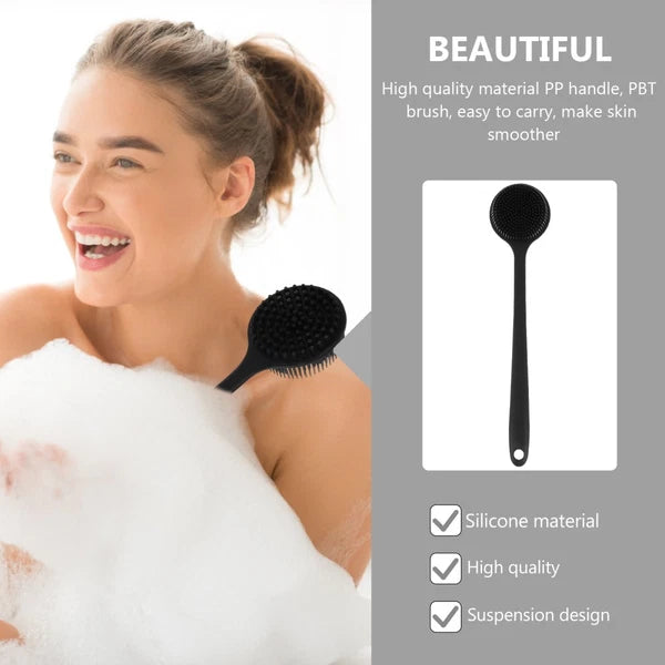 Bath Brush Silicone Body Scrubber, Elderly Back Scraper Exfoliating