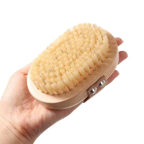 Anti-slip Bamboo Bath Brush Soft Hair Scrubbing Brush  Home