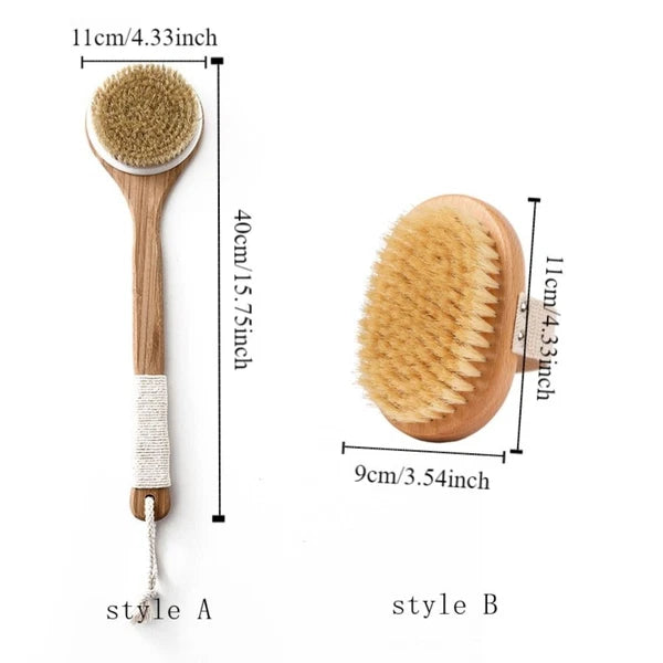 Anti-slip Bamboo Bath Brush Soft Hair Scrubbing Brush  Home
