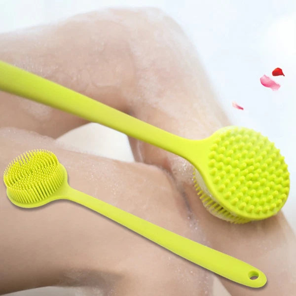 Bath Brush Body Scrubber Exfoliator Silicone Shower Man Back for Long Handle