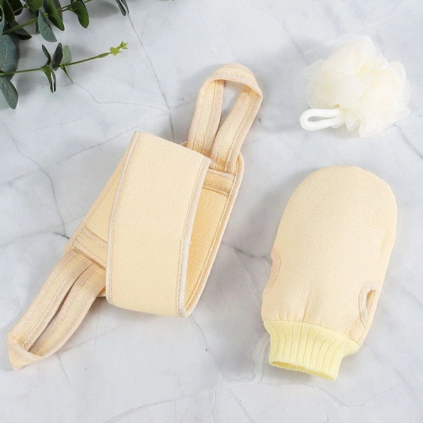 3pcs/set Back Scrubber Bath Shower Strap Spa Skin Brush Sponge Body Exfoliating