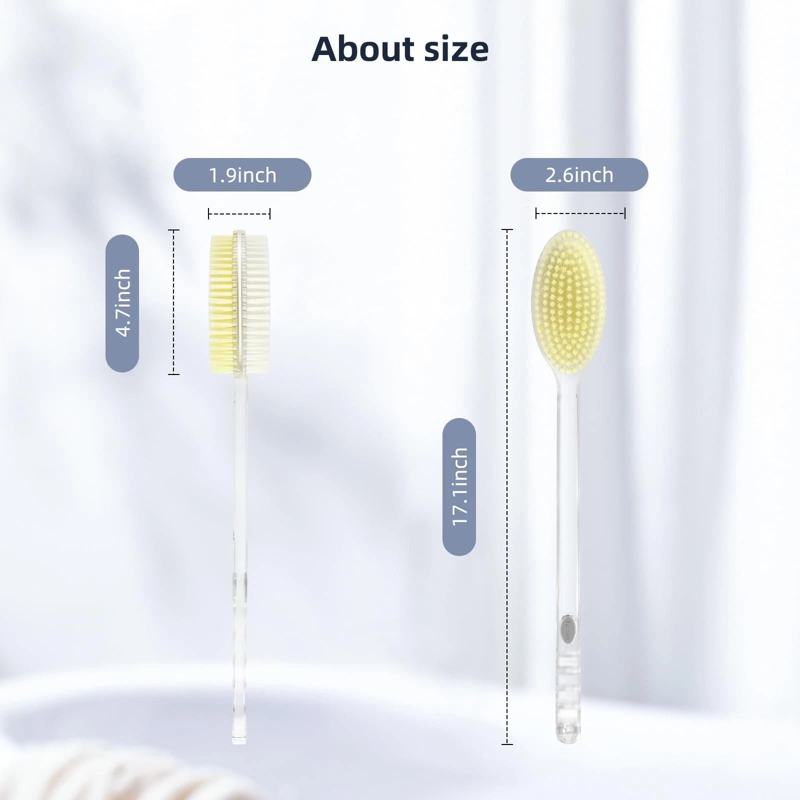 Fymblin Back Scrubber Long Handle for Shower,Back Brush Dual-Sided with Stiff...
