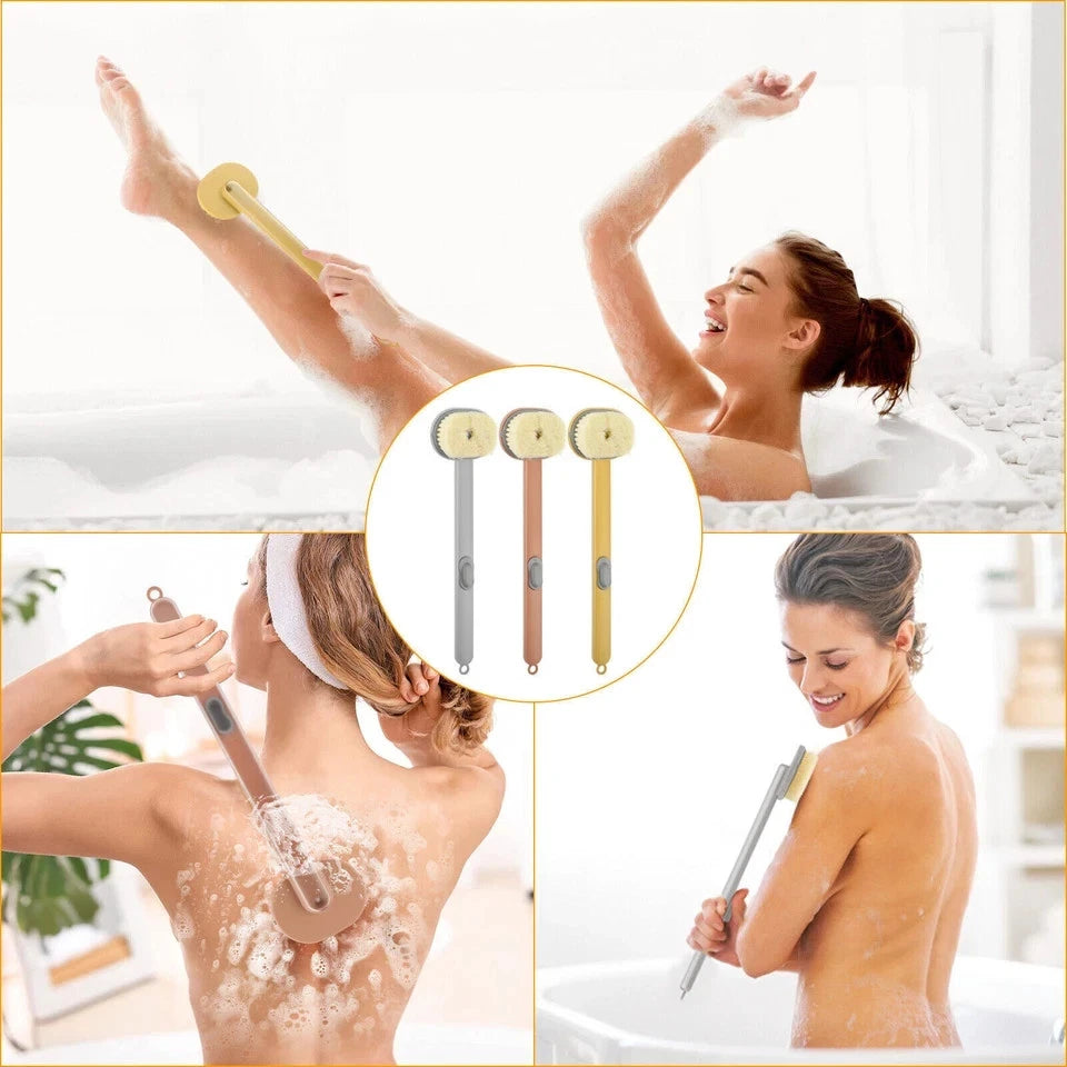 Bath Shower Brush, Long Handle with Soft Bristles, Back Scrubber Body Exfoliator