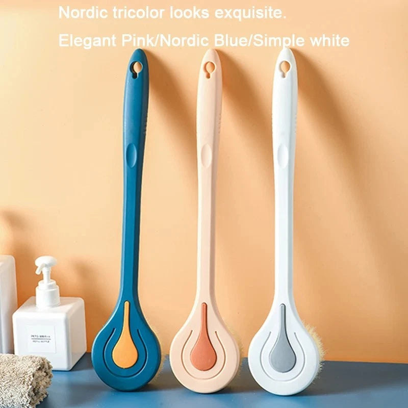 Long Handle Back Shower Brush Soft Body Exfoliating Scrubber UK Spa Bath