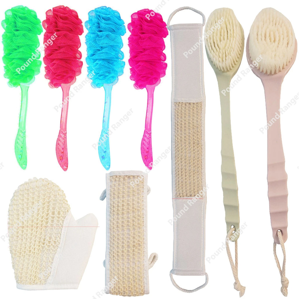 Long Handle Soft Bath Brush Back Scrubber Mesh Sponge Loofah Body Puff Shower